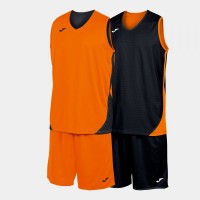 BAKETBALOVÝ DRES - SET KANSAS ORANŽOVO-ČERNÝ