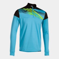 MIKINA 3/4 ZIP ELITE X FLUO TYRKYSOVO-ČERNÁ