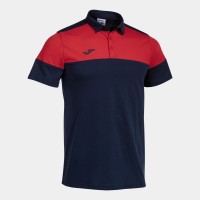 BAVLNĚNÉ TRIČKO POLO CREW V TMAVĚ MODRO-ČERVENÉ