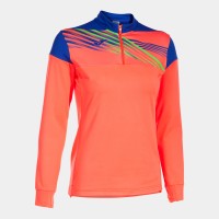 DÁMSKÁ MIKINA 3/4 ZIP ELITE X FLUO KORALOVĚ-MODRÁ